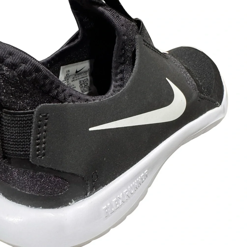 Nike Flex Runner GS Black White Sneakers Shoes 4Y Women's 5.5 to 6